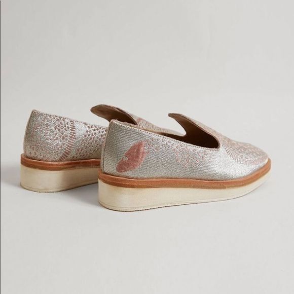 Free People Anthropologie silver Loafer 38 - Picture 4 of 14